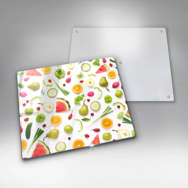 Induction hob protector Fruit and vegetables pattern