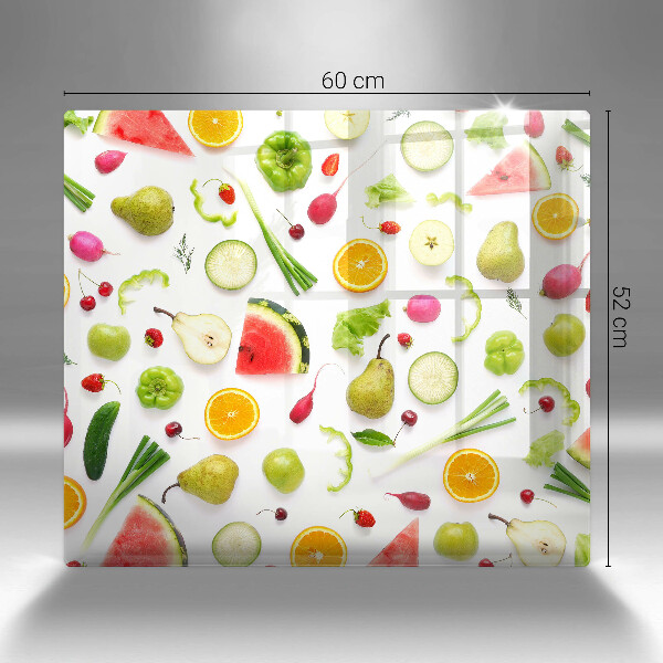 Induction hob protector Fruit and vegetables pattern