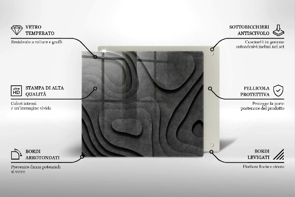 Induction hob protector 3D stone shapes