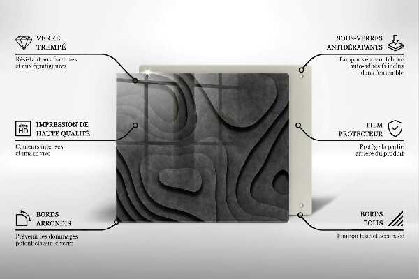 Induction hob protector 3D stone shapes