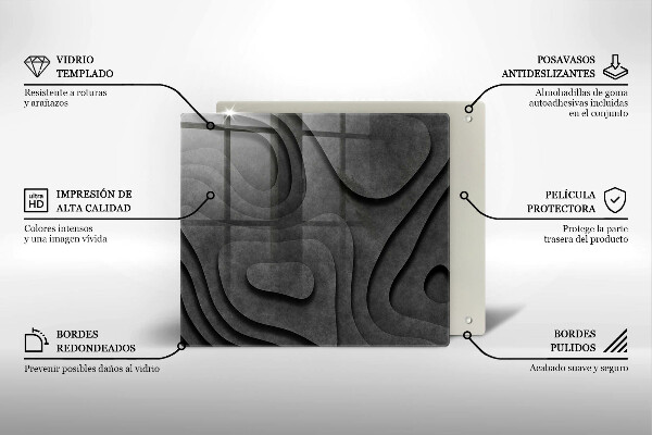 Induction hob protector 3D stone shapes