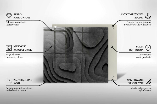 Induction hob protector 3D stone shapes