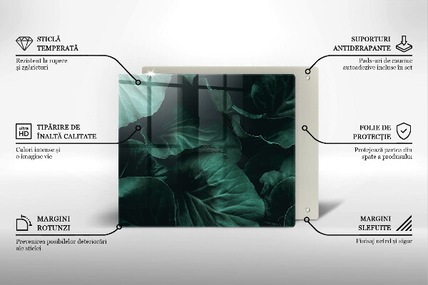 Induction hob protector Wild dark leaves