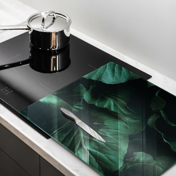 Induction hob protector Wild dark leaves