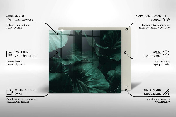 Induction hob protector Wild dark leaves