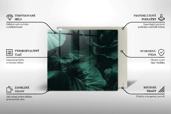 Induction hob protector Wild dark leaves