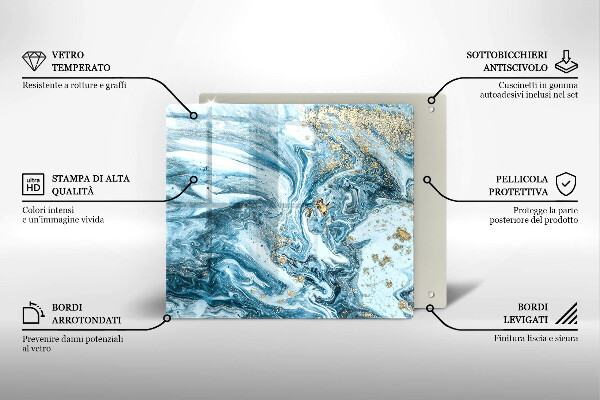Glass worktop saver Structure with gold