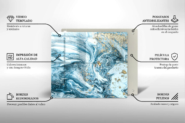 Glass worktop saver Structure with gold