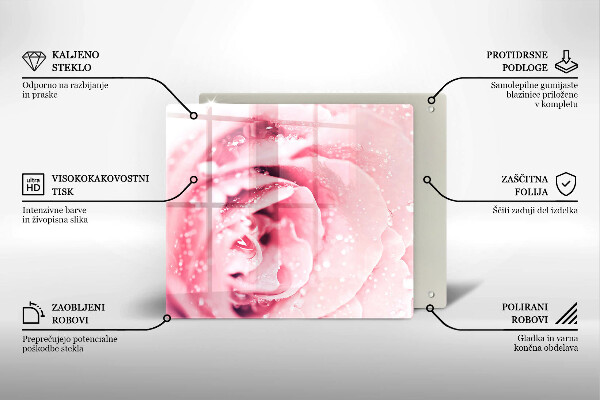 Work surface savers Rosa drops and rose flower