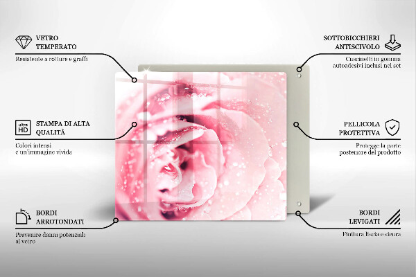 Work surface savers Rosa drops and rose flower