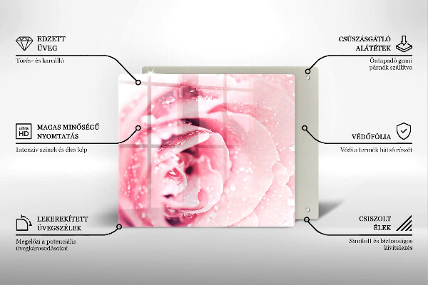 Work surface savers Rosa drops and rose flower