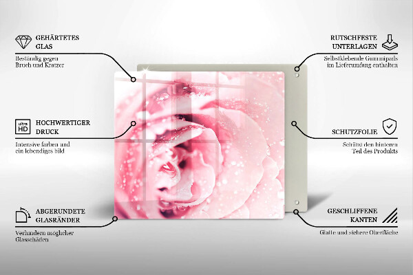 Work surface savers Rosa drops and rose flower
