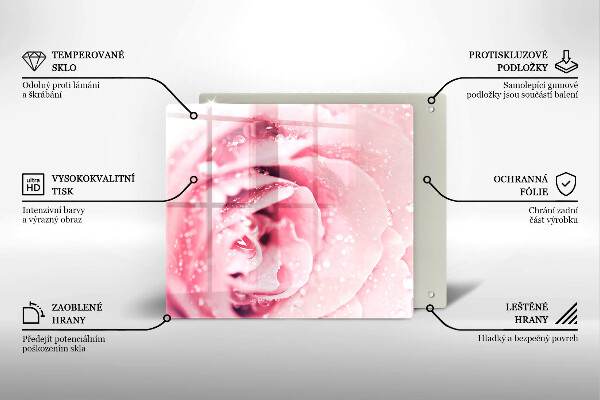 Work surface savers Rosa drops and rose flower