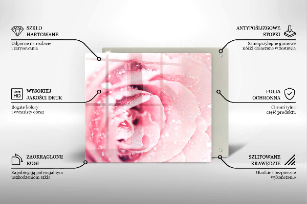 Work surface savers Rosa drops and rose flower