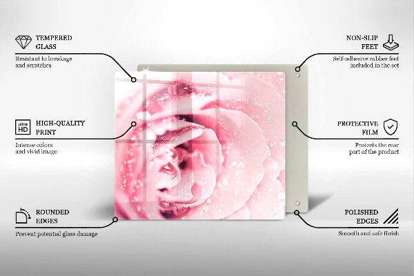 Work surface savers Rosa drops and rose flower