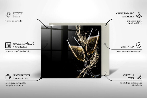 Work surface savers Champagne glasses