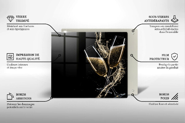 Work surface savers Champagne glasses