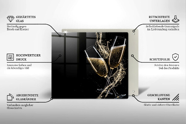 Work surface savers Champagne glasses