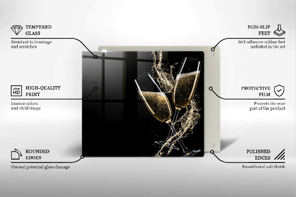 Work surface savers Champagne glasses