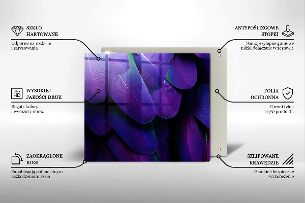 Glass worktop saver Neon feathers