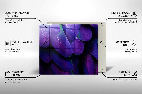 Glass worktop saver Neon feathers