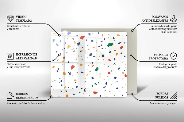 Glass worktop saver Colored gres