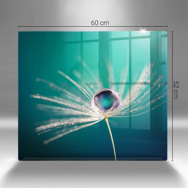 Glass worktop saver Dew on a dandelion