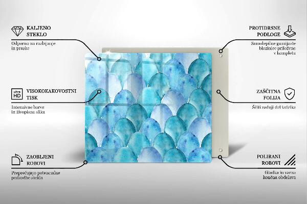 Glass worktop saver Watercolor scales
