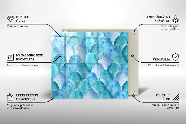 Glass worktop saver Watercolor scales