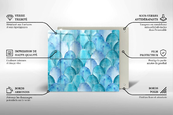 Glass worktop saver Watercolor scales
