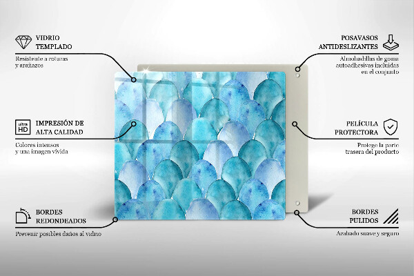 Glass worktop saver Watercolor scales