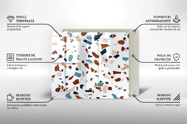 Glass worktop saver Decorative stone