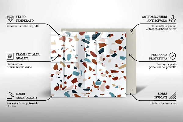 Glass worktop saver Decorative stone