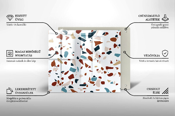 Glass worktop saver Decorative stone