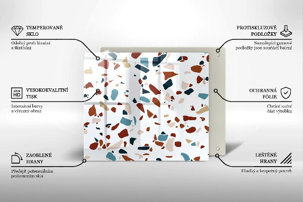 Glass worktop saver Decorative stone