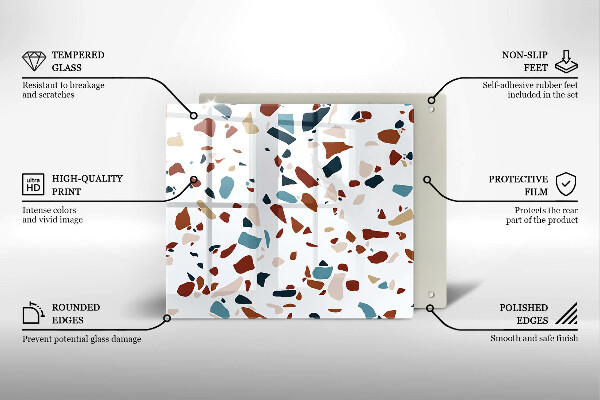 Glass worktop saver Decorative stone