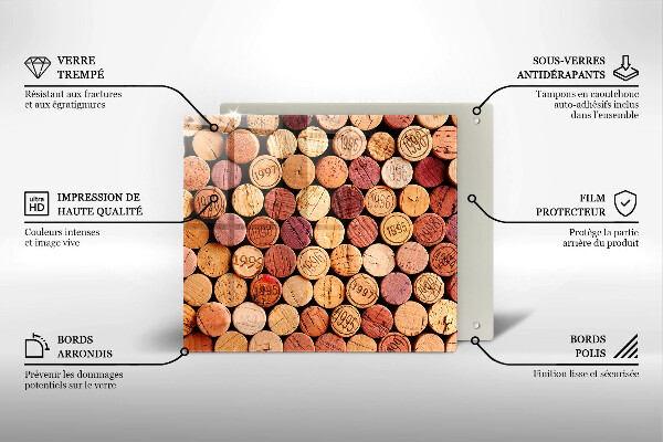 Work surface savers Wine corks pattern