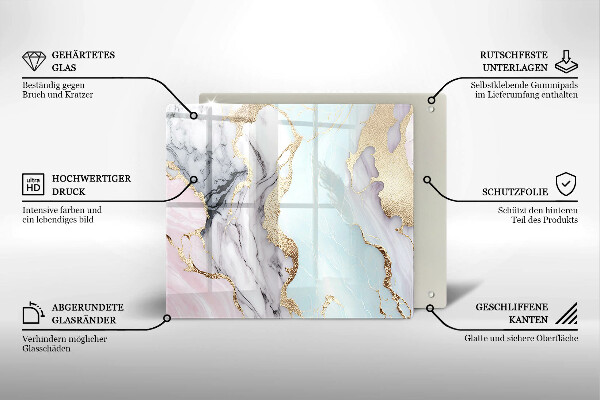 Glass worktop saver Pastel marble