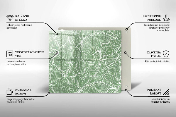 Glass worktop saver Linear leaves