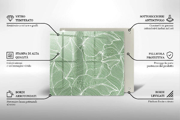 Glass worktop saver Linear leaves