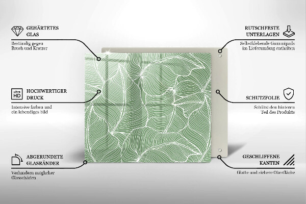 Glass worktop saver Linear leaves