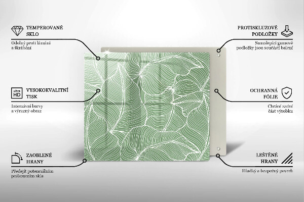 Glass worktop saver Linear leaves