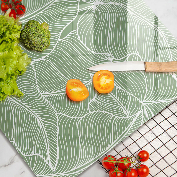 Glass worktop saver Linear leaves