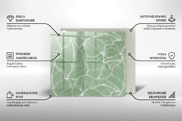 Glass worktop saver Linear leaves