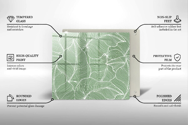 Glass worktop saver Linear leaves