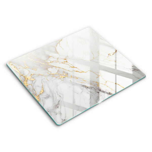 Glass worktop saver Light marble with gold