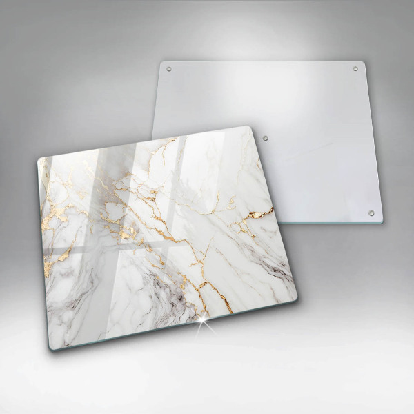 Glass worktop saver Light marble with gold