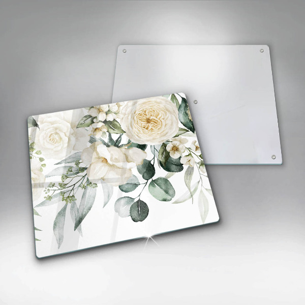 Glass worktop saver Watercolor flowers