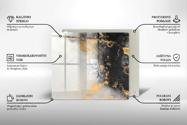 Glass worktop saver Abstraction with gold