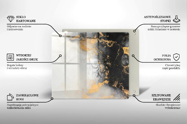 Glass worktop saver Abstraction with gold